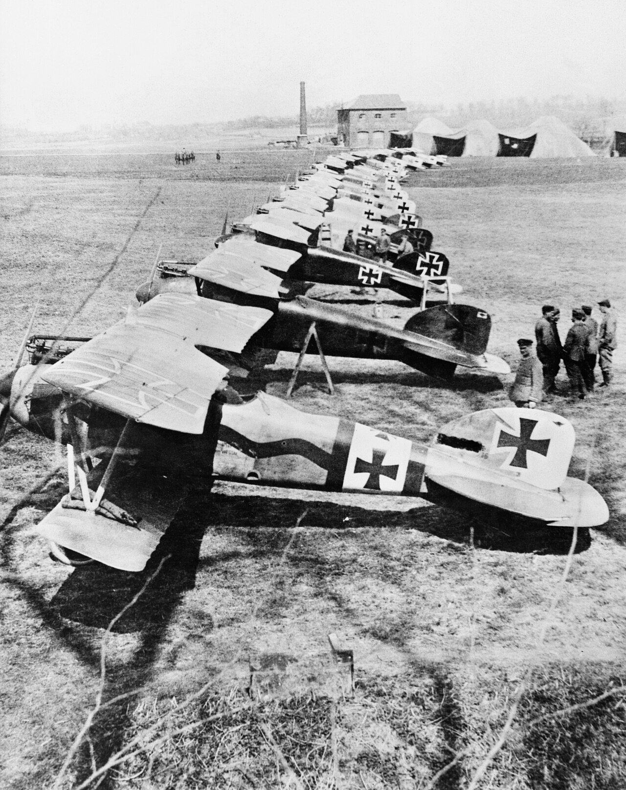 Period photograph of an Albatros D.III fighter